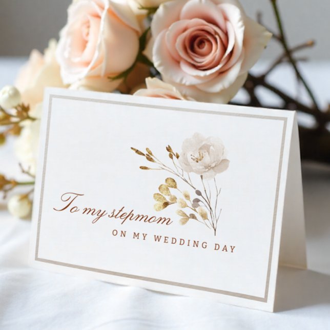To My Stepmom on My Wedding Day Fall Floral Card (Stepmom - Wedding day)