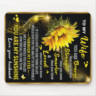To My Sunflower Wife Birthday Gift, Couple Love Mouse Pad