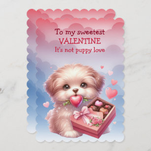 To My Sweet Valentine Puppy Love Holiday Card