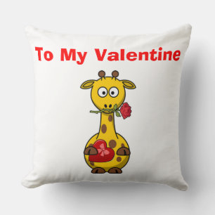 "TO MY VALENTINE" GIRAFFE CUSHION