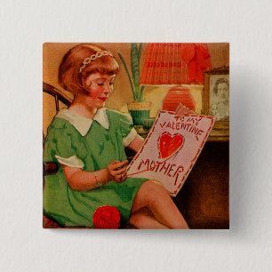 To My Valentine Mother 15 Cm Square Badge