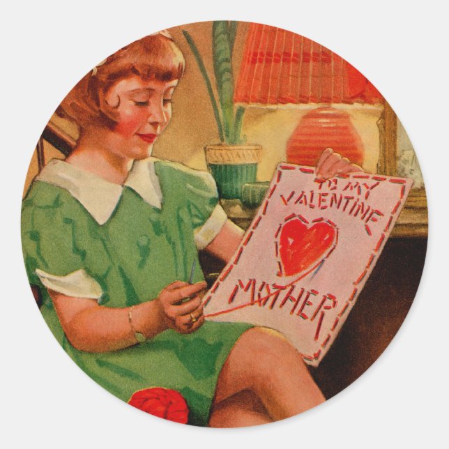 To My Valentine Mother Classic Round Sticker (Front)