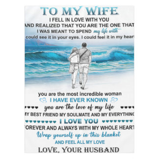 To My Wife Beach Gift, Wife Birthday, Couple Love Tablecloth