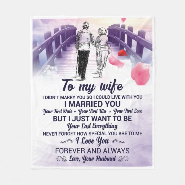 To My Wife Beautiful Marriage Anniversary Gift  Fleece Blanket (Front)