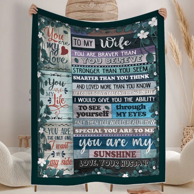To My Wife Blanket, Love Blanket, Heart Fleece Blanket (Creator Uploaded)