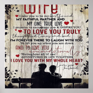To My Wife Gift Lovely Letter To Girlfriend Poster