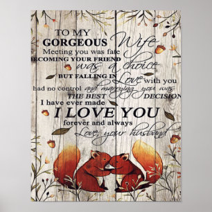 To my Wife Letter   Cute Gift For Your Wife Poster