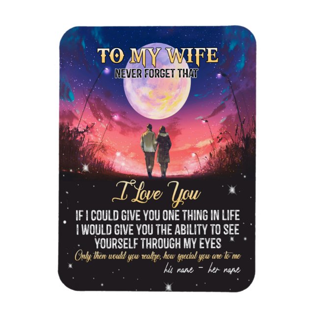To My Wife | Letter To My Wife Love From Husband Magnet (Vertical)