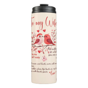 To My Wife Love Message Custom Name Romantic Thermal Tumbler