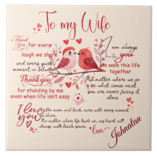 To My Wife Love Message Custom Name Romantic Tile