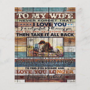 To My Wife, Mother Birthday Gift Letter , Flyer