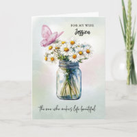 To My Wife Mother’s Day Personalise Mason Jar