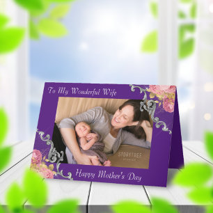 To My Wife On Mother's Day With Photo Card