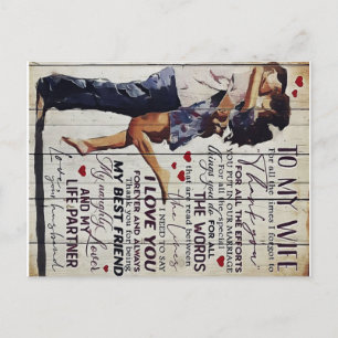 To My Wife Present Love Quotes Present Announcement Postcard