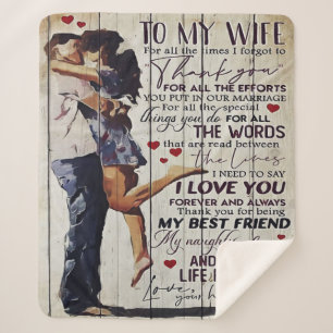 To My Wife Present   Love Quotes Present   Sherpa Blanket