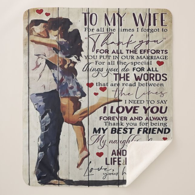 To My Wife Present | Love Quotes Present | Sherpa Blanket (Front)
