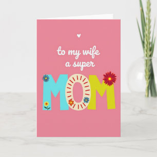 To My Wife Super Mum Graphic Card