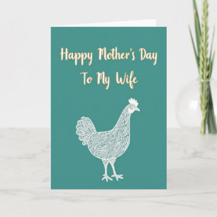 To My Wife Teal Fowl Card