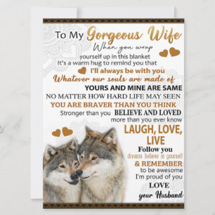 To My Wolf Wife Birthday Gift, Couple Wedding Gift