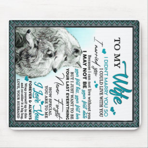 To My Wolf Wife Birthday Gift, Couple Wedding Gift Mouse Pad