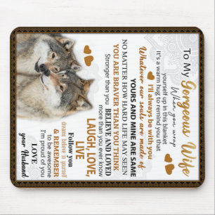 To My Wolf Wife Birthday Gift, Couple Wedding Gift Mouse Pad
