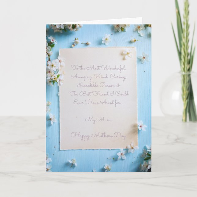 To My Wonderful Mum on Mother's Day Card (Front)