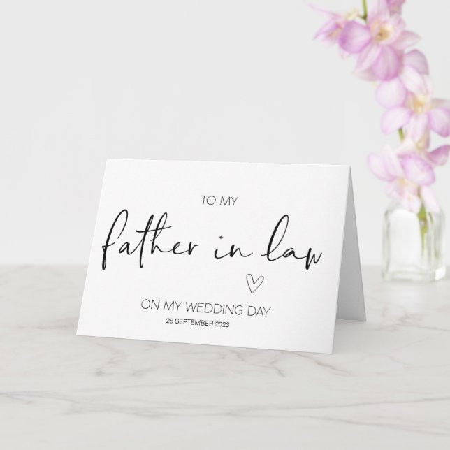 To New Father in Law Wedding Thank You From Bride Card (Orchid)