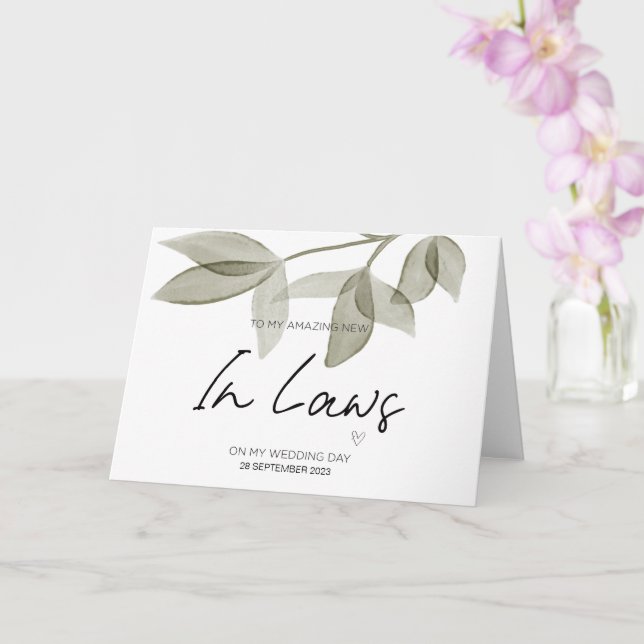 To New Parents in Law Wedding Thank You From Bride Card (Orchid)