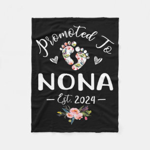 To Nona Est 2024 Flower Mother's Day Fleece Blanket
