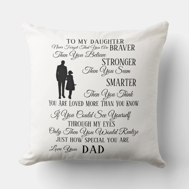 To Our Daughter From Dad Cushion (Front)