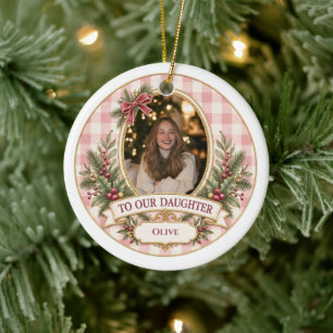 To Our Daughter Personalised Christmas Photo Ceramic Tree Decoration