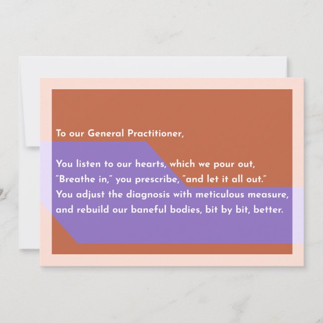 To our General Practitioner, Thank You Card (Front)