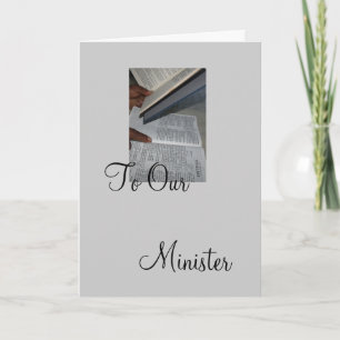 To Our Minister Thank You Card