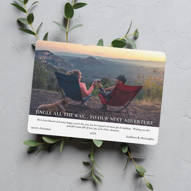 To Our Next Adventure Travel Year Photo Collage Holiday Card (Creator Uploaded)