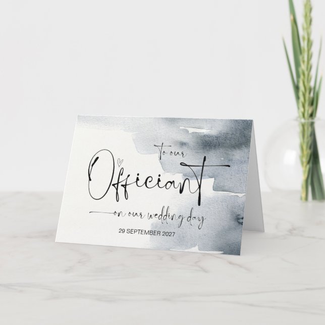 To Our Officiant on Wedding Day Thank You Priest  Card (Front)