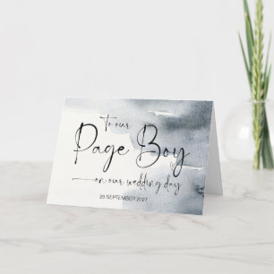 To Our Page Boy on Wedding Day Thank You Bride Card