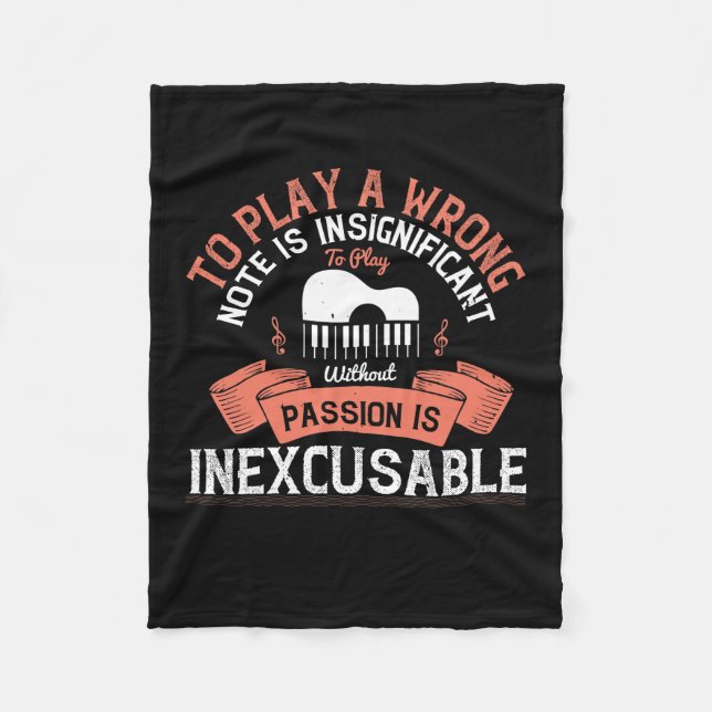 To Play A Wrong Note Is Insignificant Fleece Blanket (Front)