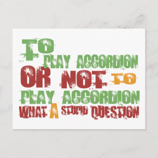 To Play Accordion Postcard