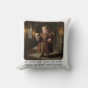 To Poo or Not to Poo – Cute Baby Cartoon Design Cushion
