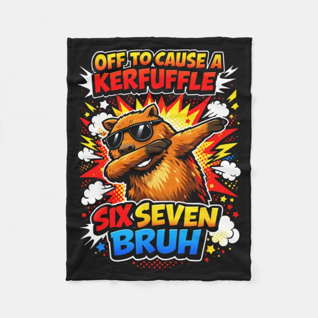 To Retro Capybara Meme Off Cause Fleece Blanket (Front)