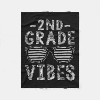 To School 2nd Grade Vibes Second Grade Teacher Stu Fleece Blanket