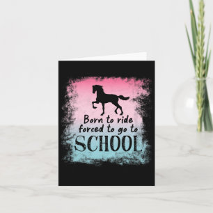 To School For Horseback Riding Horse Card