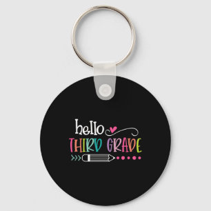 To School Hello Third 3rd Grade For Kids Boy Girl  Key Ring