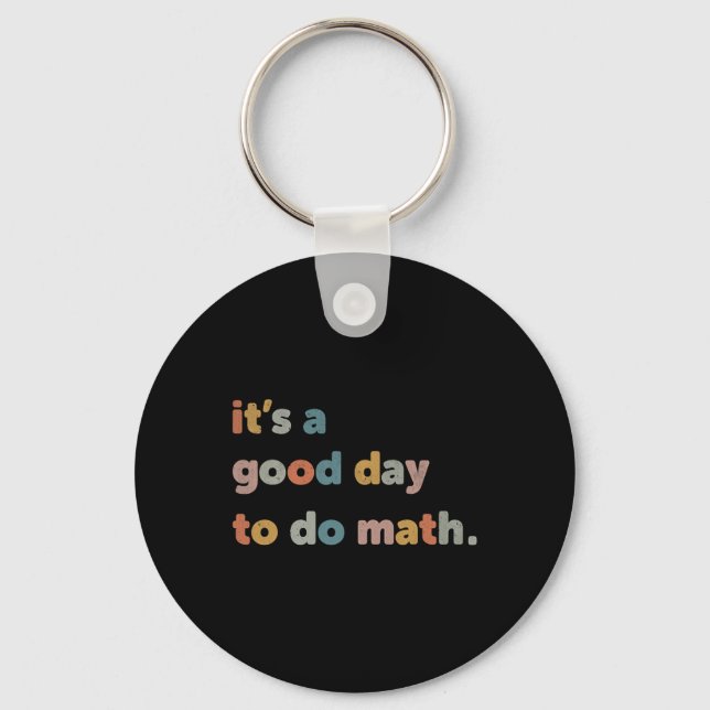 To School Its A Good Day To Do Math Teachers Retro Key Ring (Front)
