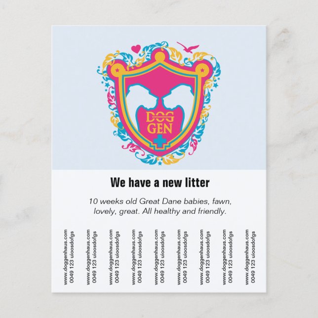 To sell Great Danes Flyer (Front)