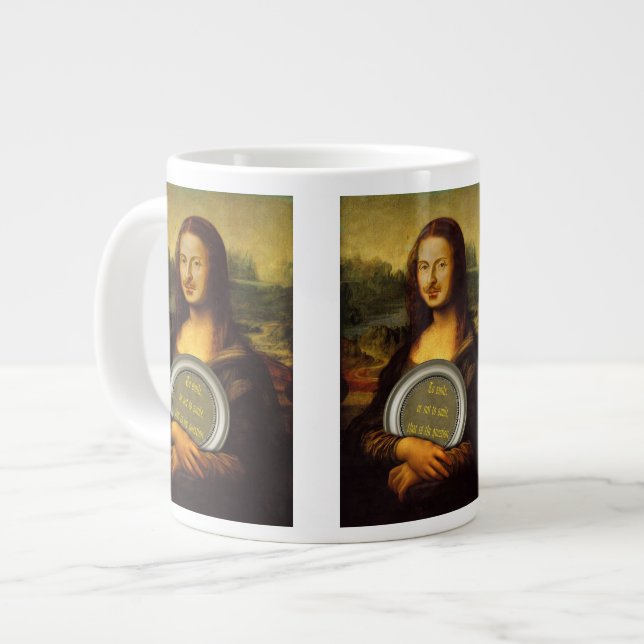 To Smile Or Not To Smile  Large Coffee Mug (Front Left)