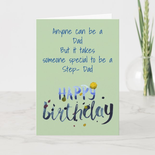To Step-Dad Special Birthday Holiday Card (Front)