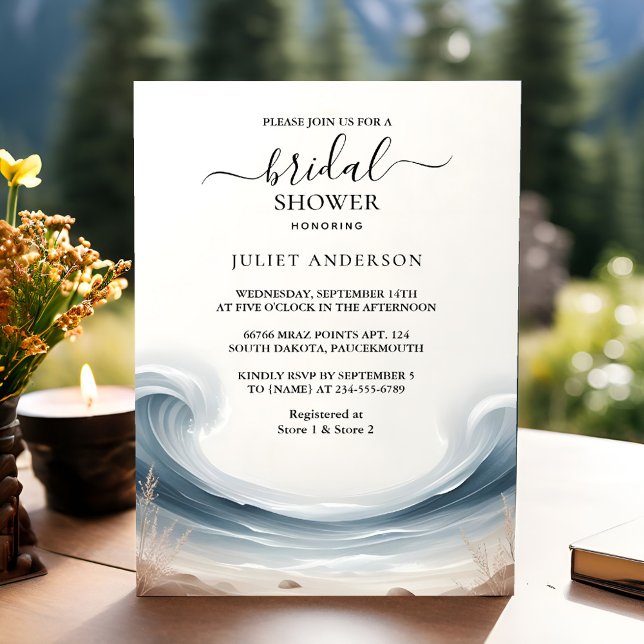 To Summer Ocean Sea Beach Blue Water Bridal Shower Invitation (Creator Uploaded)