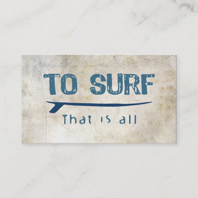 To Surf Business Card (Front)