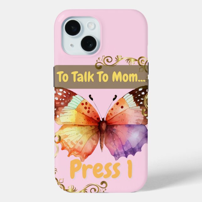 To Talk To Mom, Press 1 Case-Mate iPhone Case (Back)